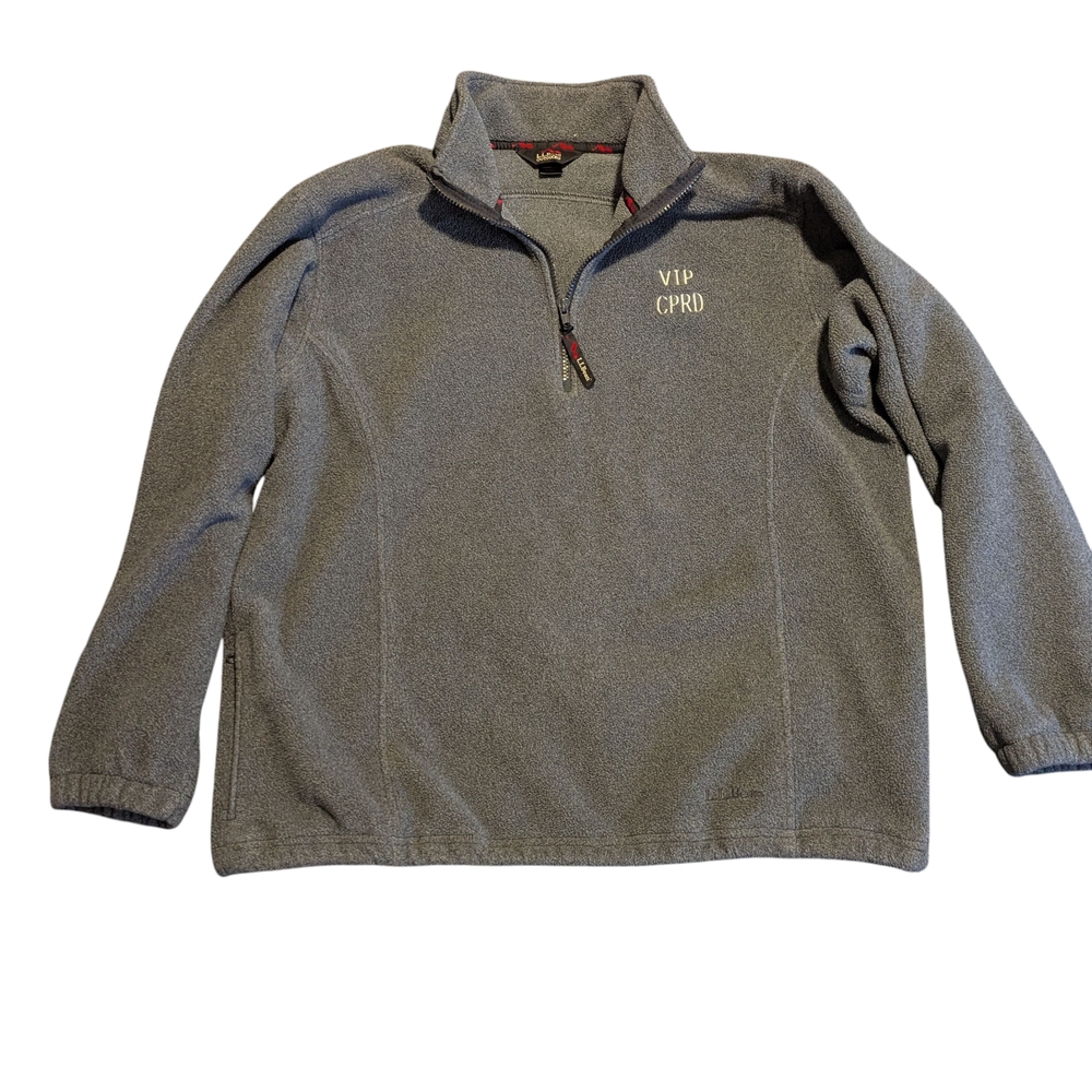L.L. Bean Outdoors Men Charcoal Fleece Pullover, L